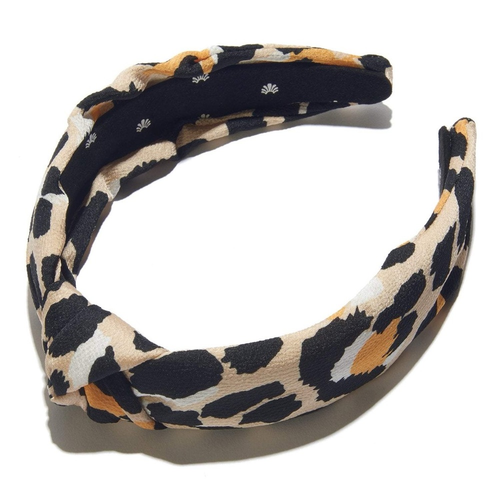 Lele Sadoughi Silk Leopard Print Knotted Headband OS